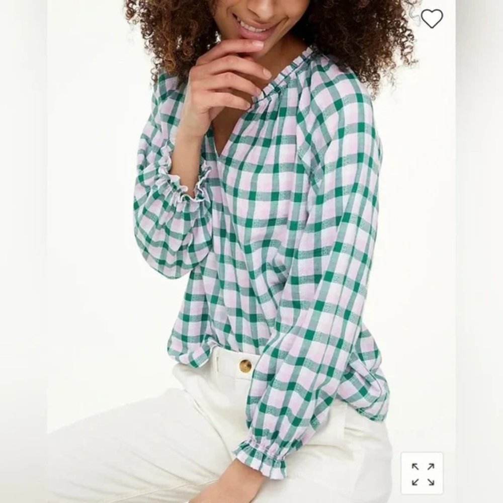 J. Crew Plaid Artist Top l Size XXL